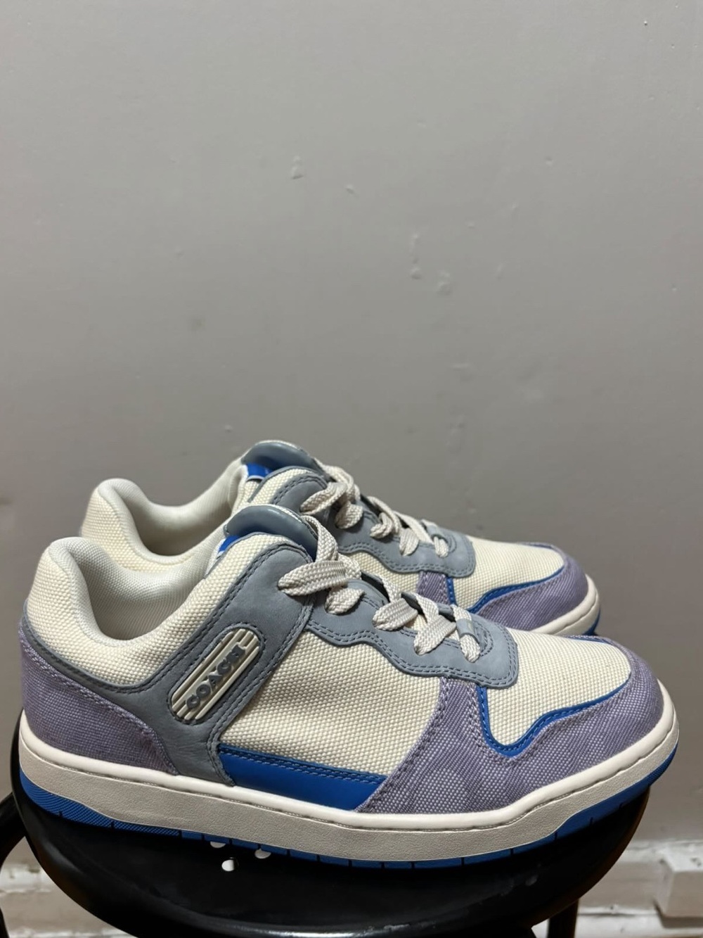 Brand New Coach White/Blue/Lavender Low-Top Sneakers